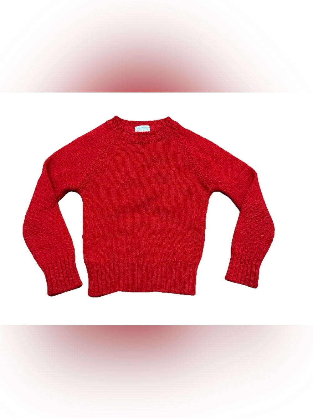 Vintage St. Michael Shetland Wool Red Sweater Made in U.K. age 3-4 years
